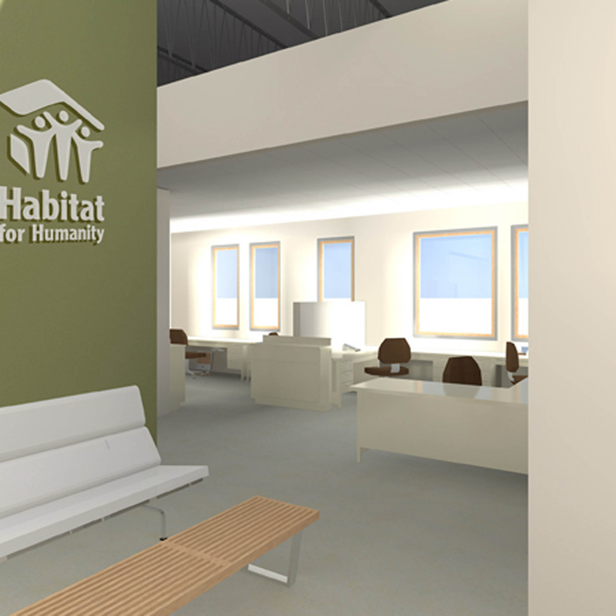 Academic Office interior designed for the Habitat For Humanity